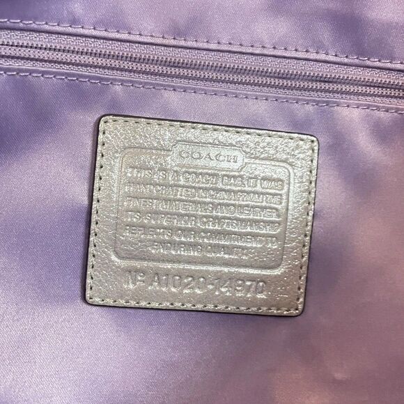 Coach  14970 Julia Op Art Signature Shoulder Tote Bag Silver 16”X13” - Picture 9 of 9